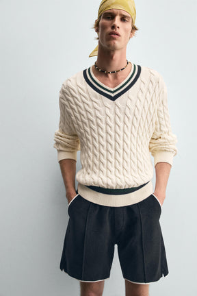 CONTRAST TOWELLING BERMUDA SHORTS - Image 5