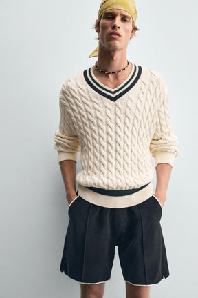 CONTRAST TOWELLING BERMUDA SHORTS - Image 5