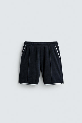 CONTRAST TOWELLING BERMUDA SHORTS - Image 6