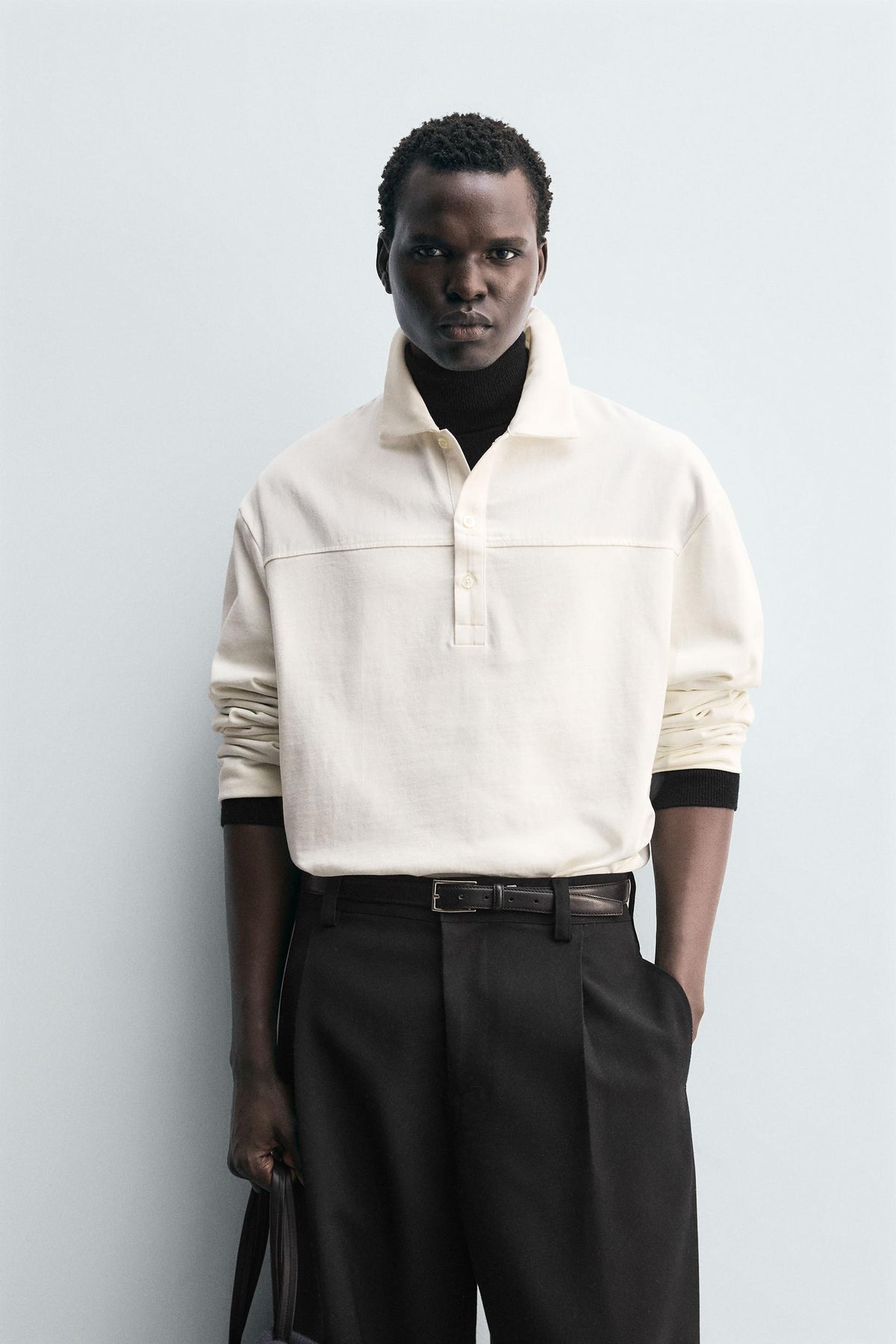Textured Boxy Polo