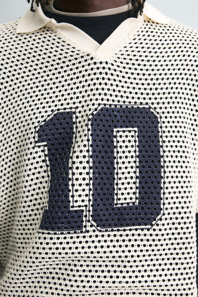 RETRO FOOTBALL OPEN-KNIT POLO SHIRT - Image 5