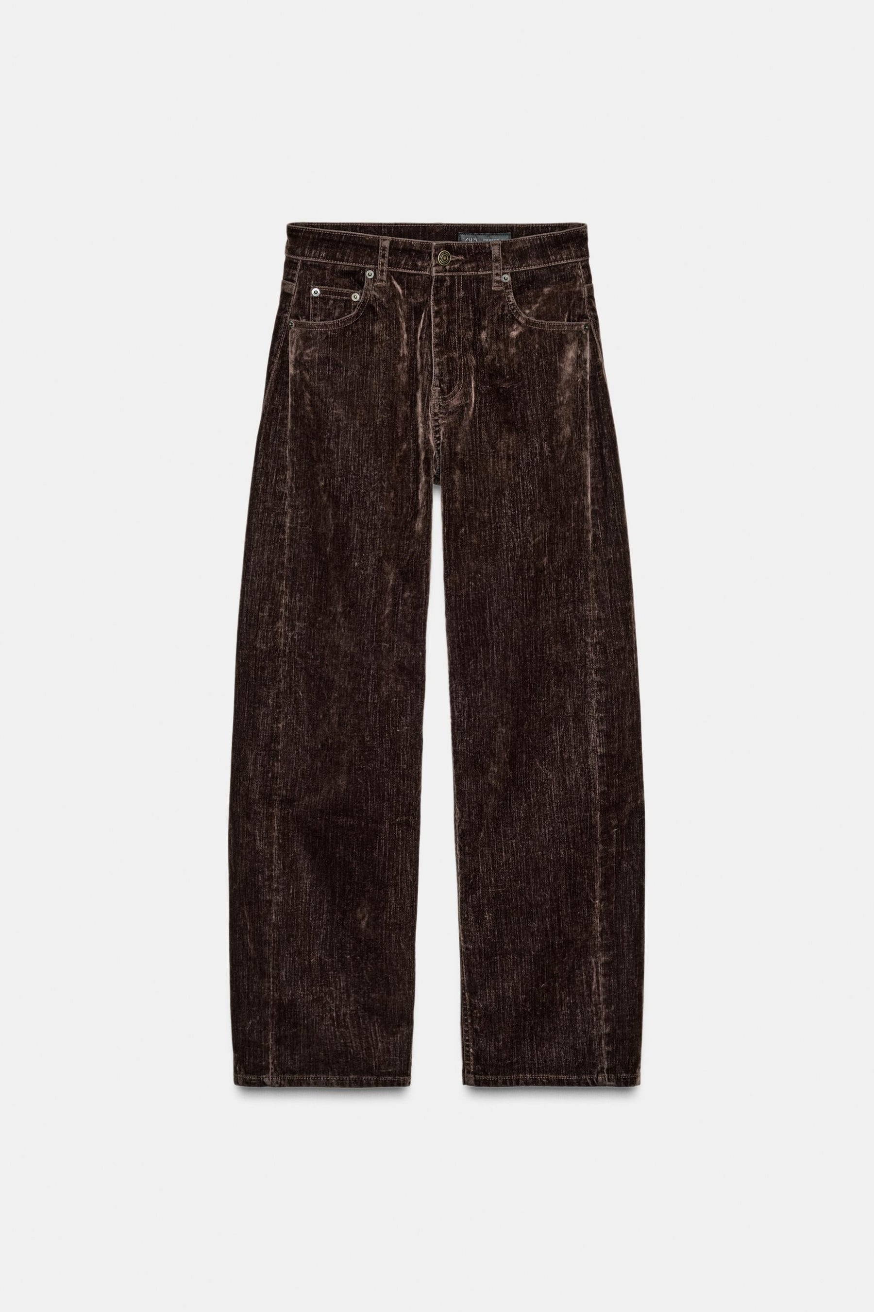 HIGH-WAIST FLOCKED BALLOON JEANS