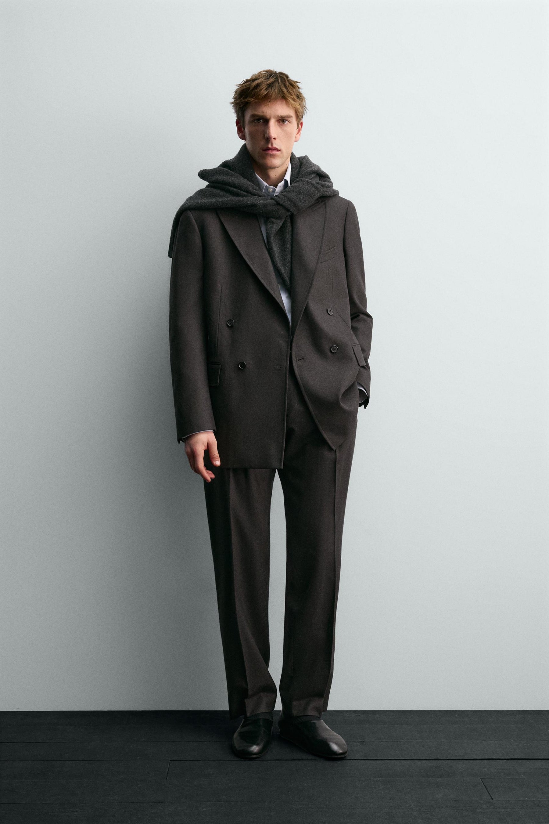 AARON LEVINE X DOUBLE-BREASTED WOOL SUIT BLAZER - Image 1