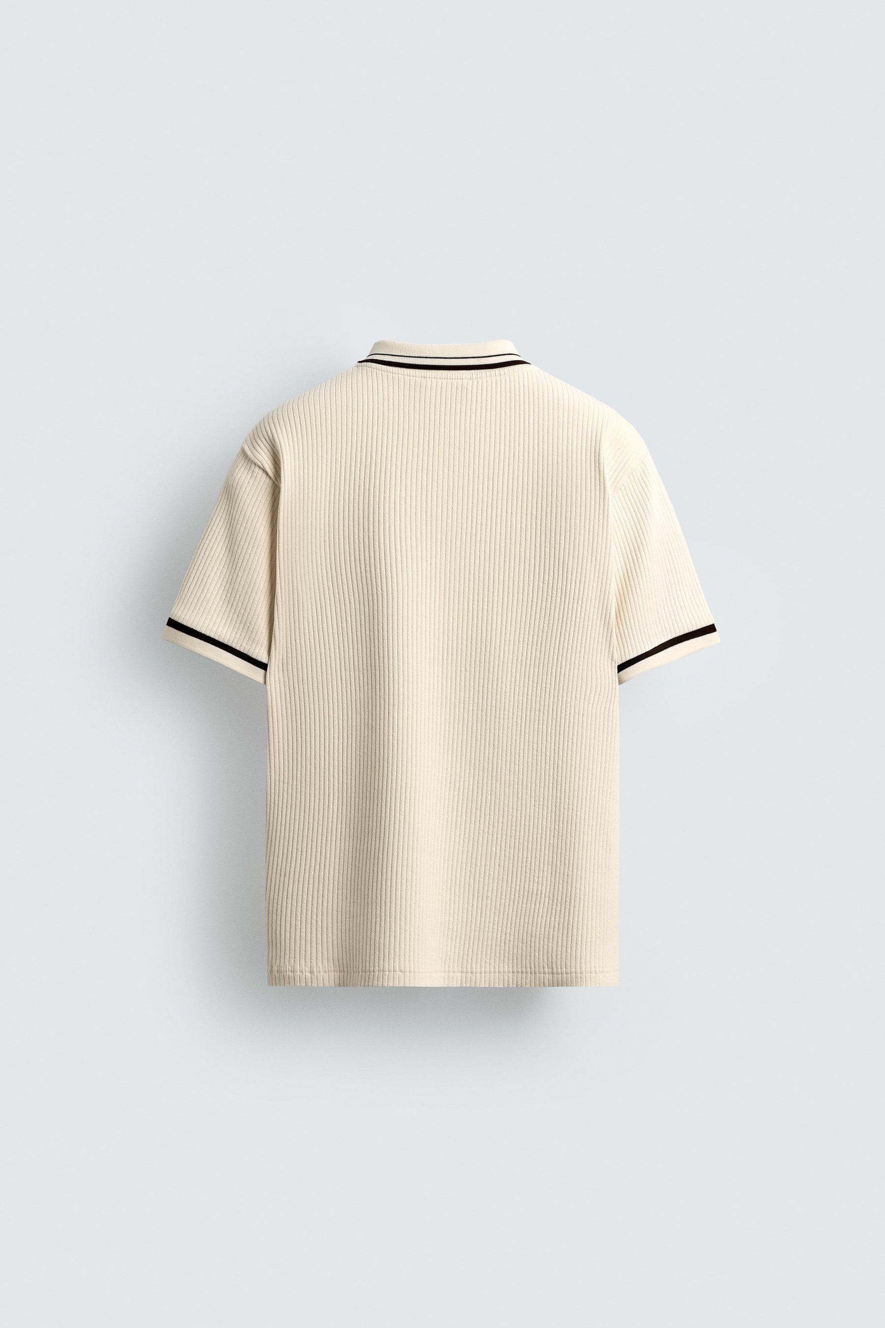 CONTRAST RIBBED POLO SHIRT - Image 7