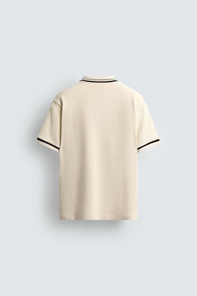 CONTRAST RIBBED POLO SHIRT - Image 7