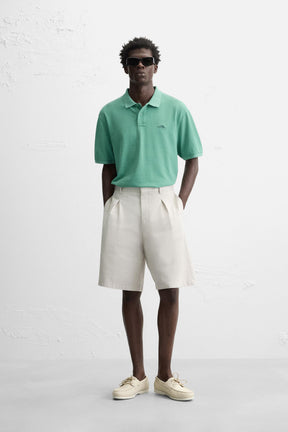 WASHED PIQUÉ POLO SHIRT - Image 1