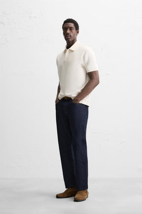 BASIC TEXTURED POLO SHIRT - Image 4