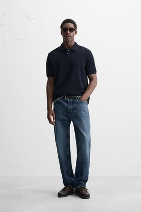 BASIC TEXTURED POLO SHIRT - Image 1