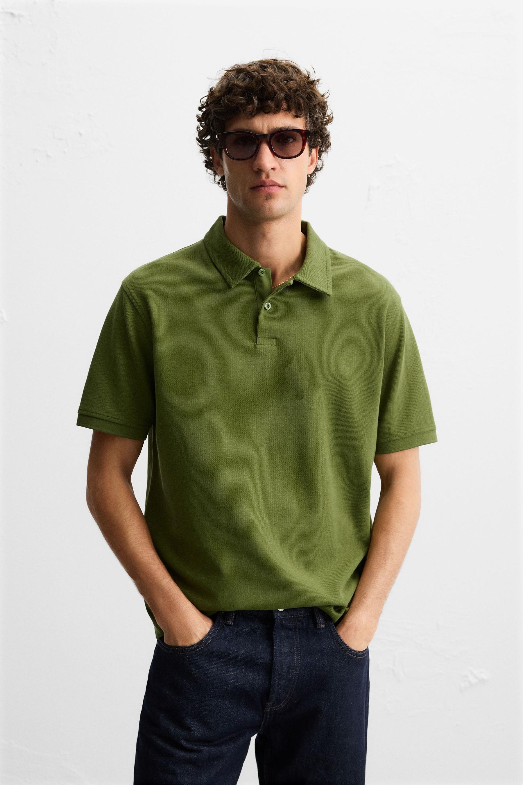Textured Knit Polo
