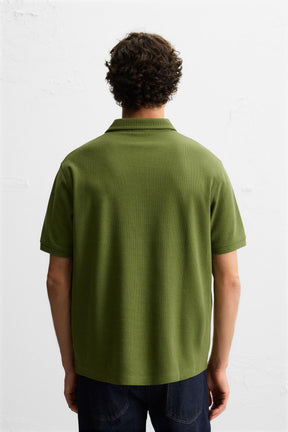 BASIC TEXTURED POLO SHIRT - Image 3