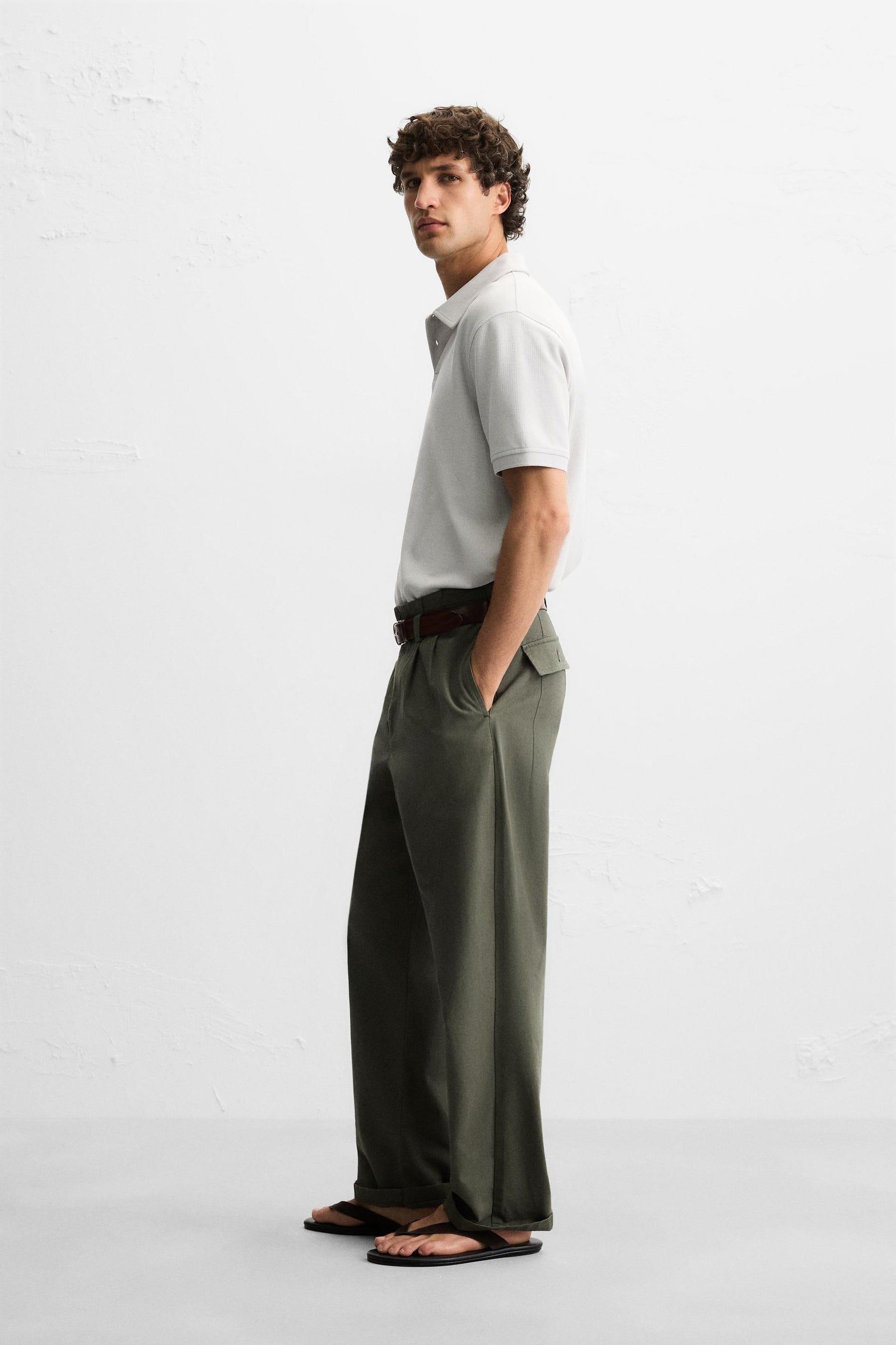 BASIC TEXTURED POLO SHIRT - Image 4