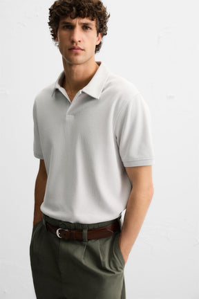 BASIC TEXTURED POLO SHIRT - Image 5