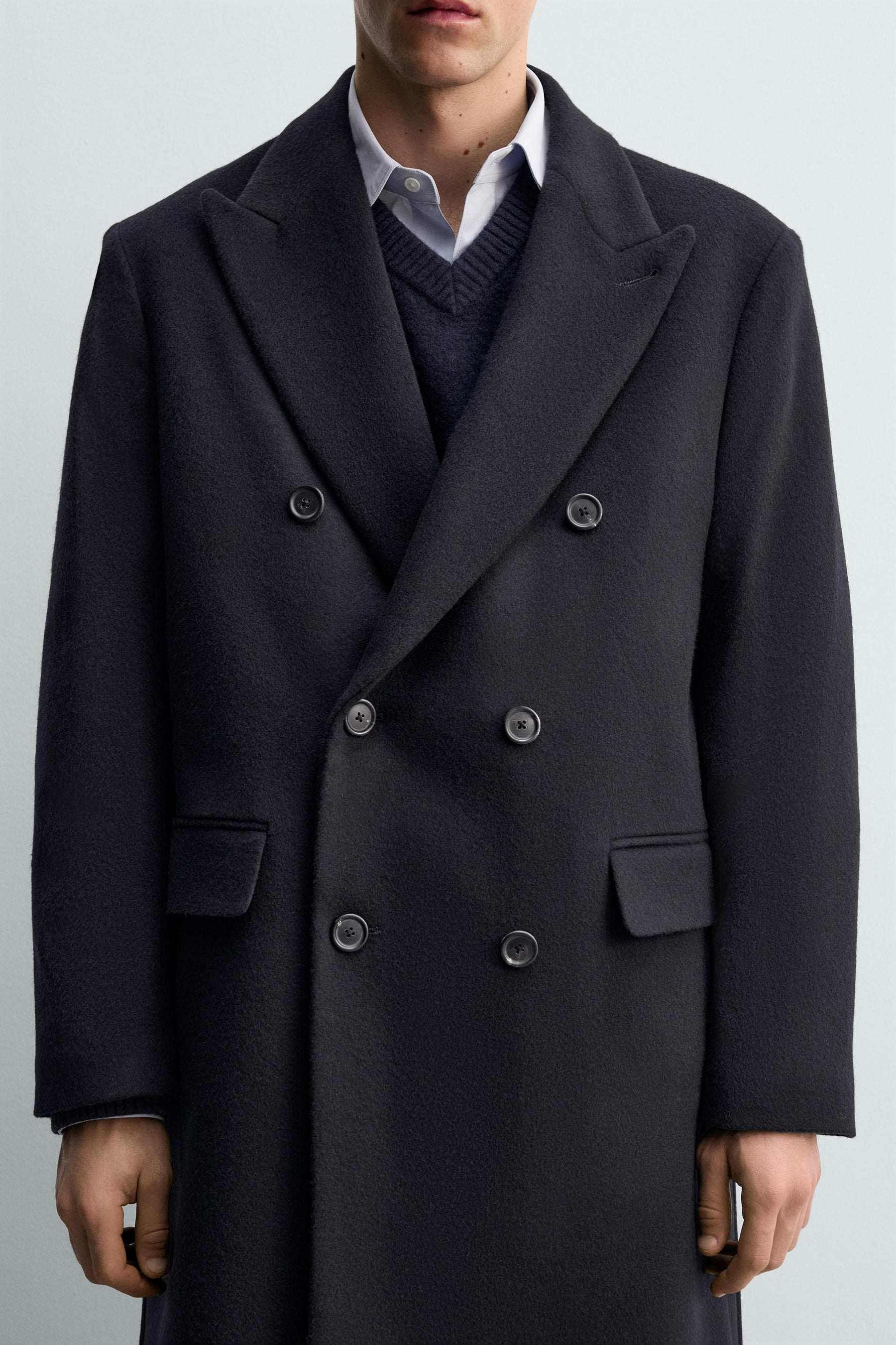 DOUBLE-BREASTED WOOL BLEND COAT AARON LEVINE X - Image 5