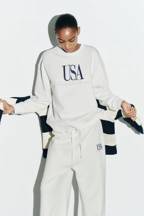 Cotton Slogan Sweatshirt