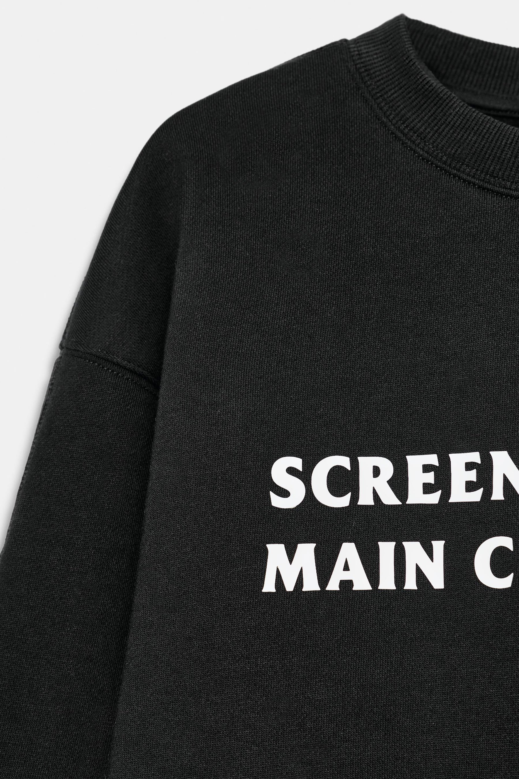 Contrast Slogan Sweatshirt