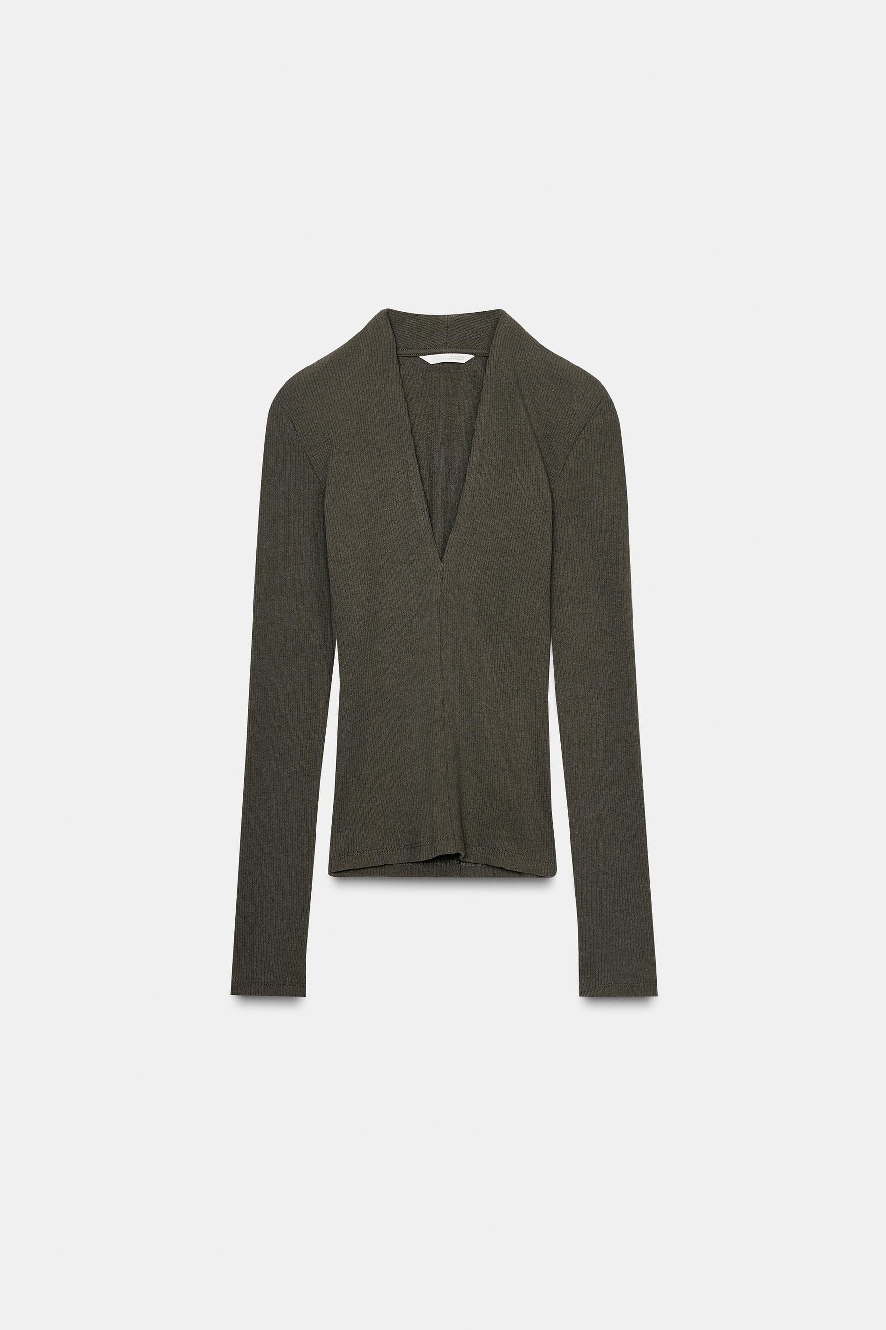 Rib V-Neck Top