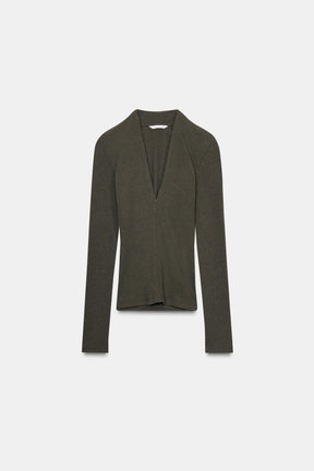 Rib V-Neck Top