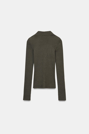 Rib V-Neck Top