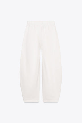 Belted Barrel Leg Trousers