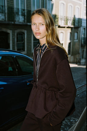 PEPLUM BOMBER JACKET