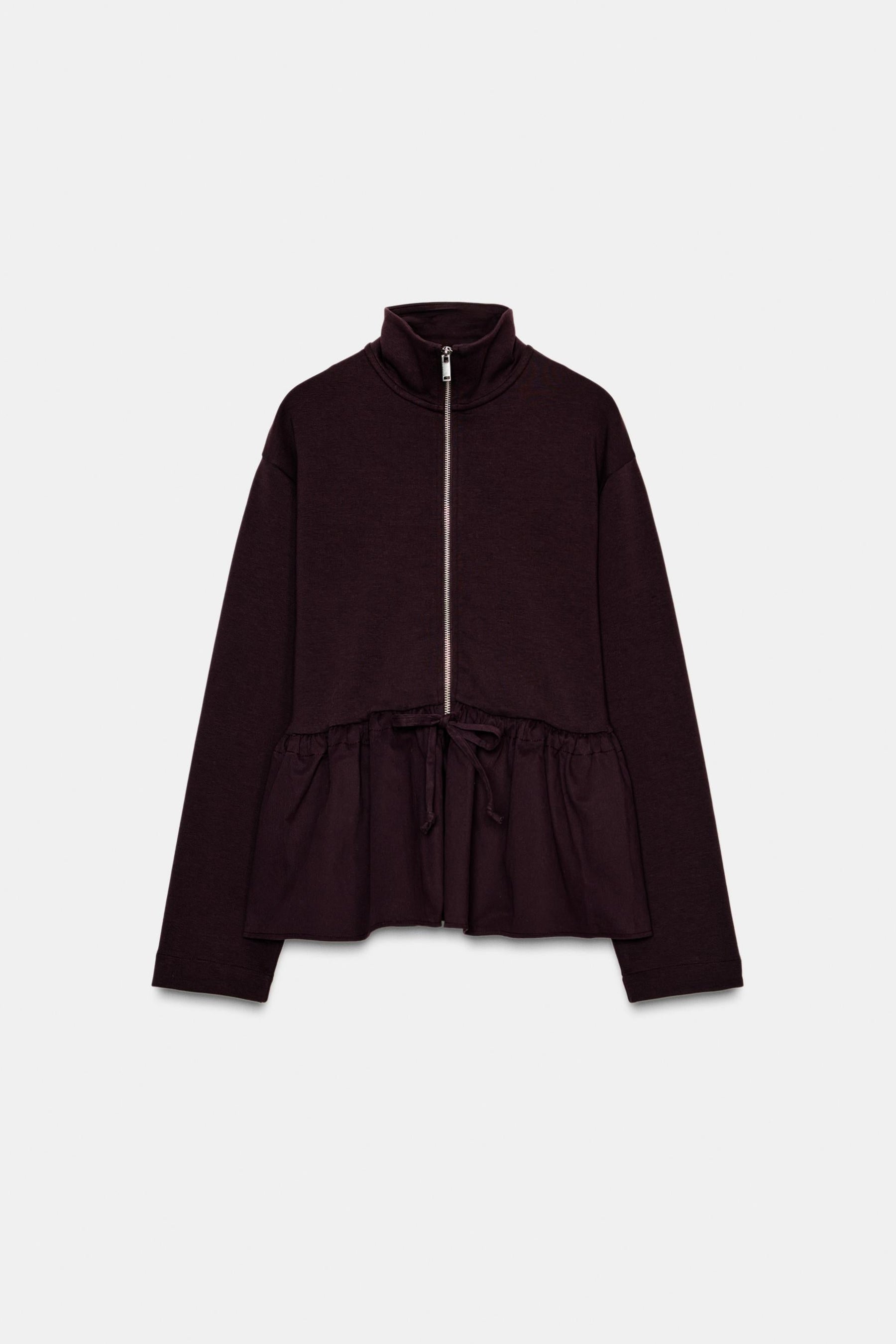 CONTRAST PEPLUM BOMBER JACKET - Image 6