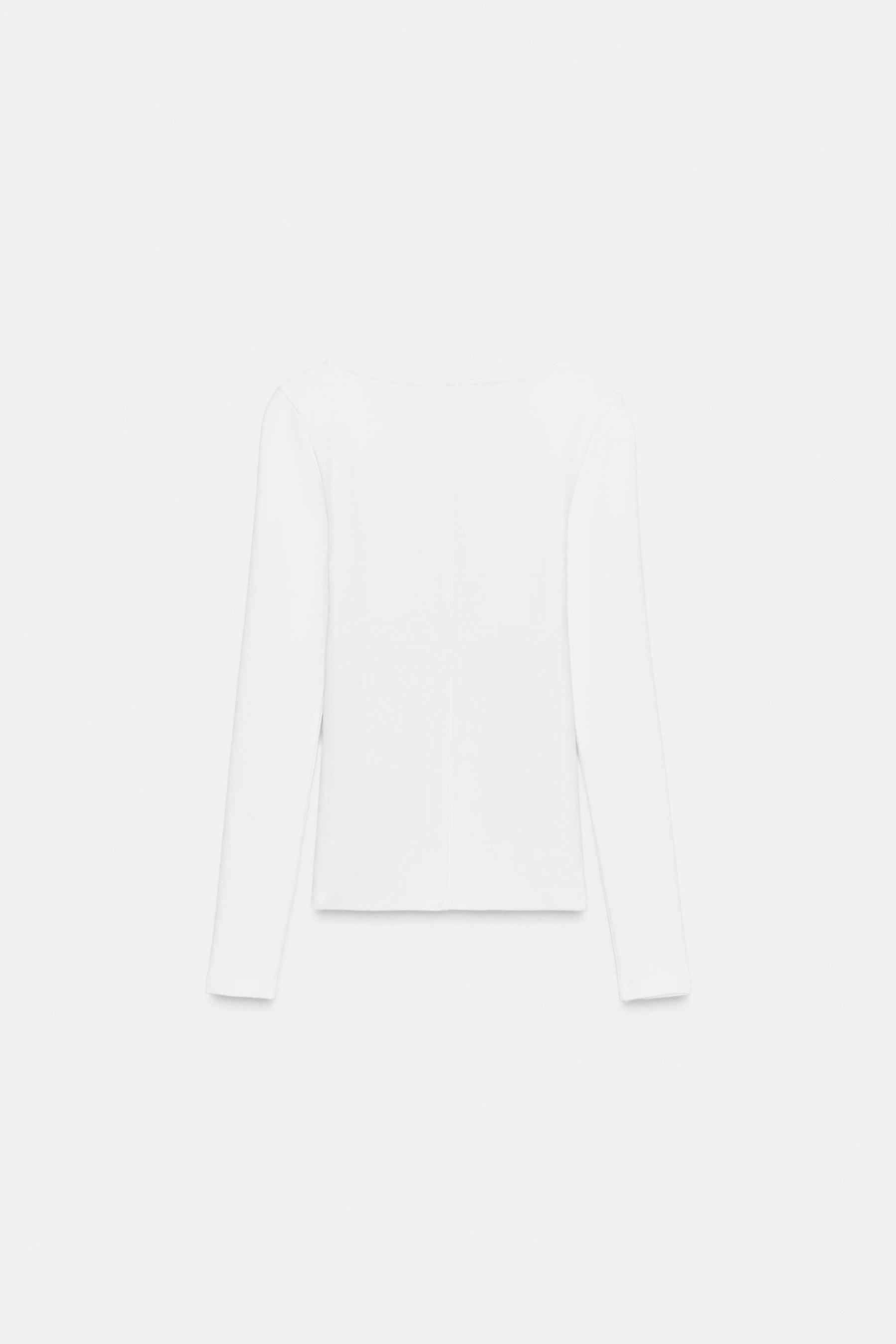 Baumwoll-T-Shirt mit V-Ausschnitt