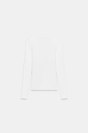 Baumwoll-T-Shirt mit V-Ausschnitt