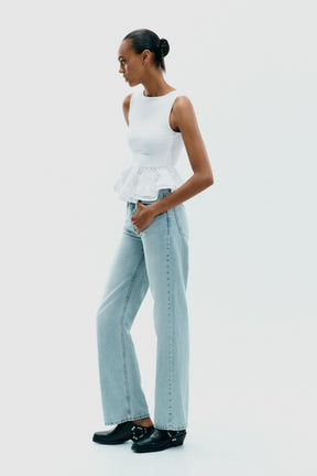 Peplum-Top mit Trägern