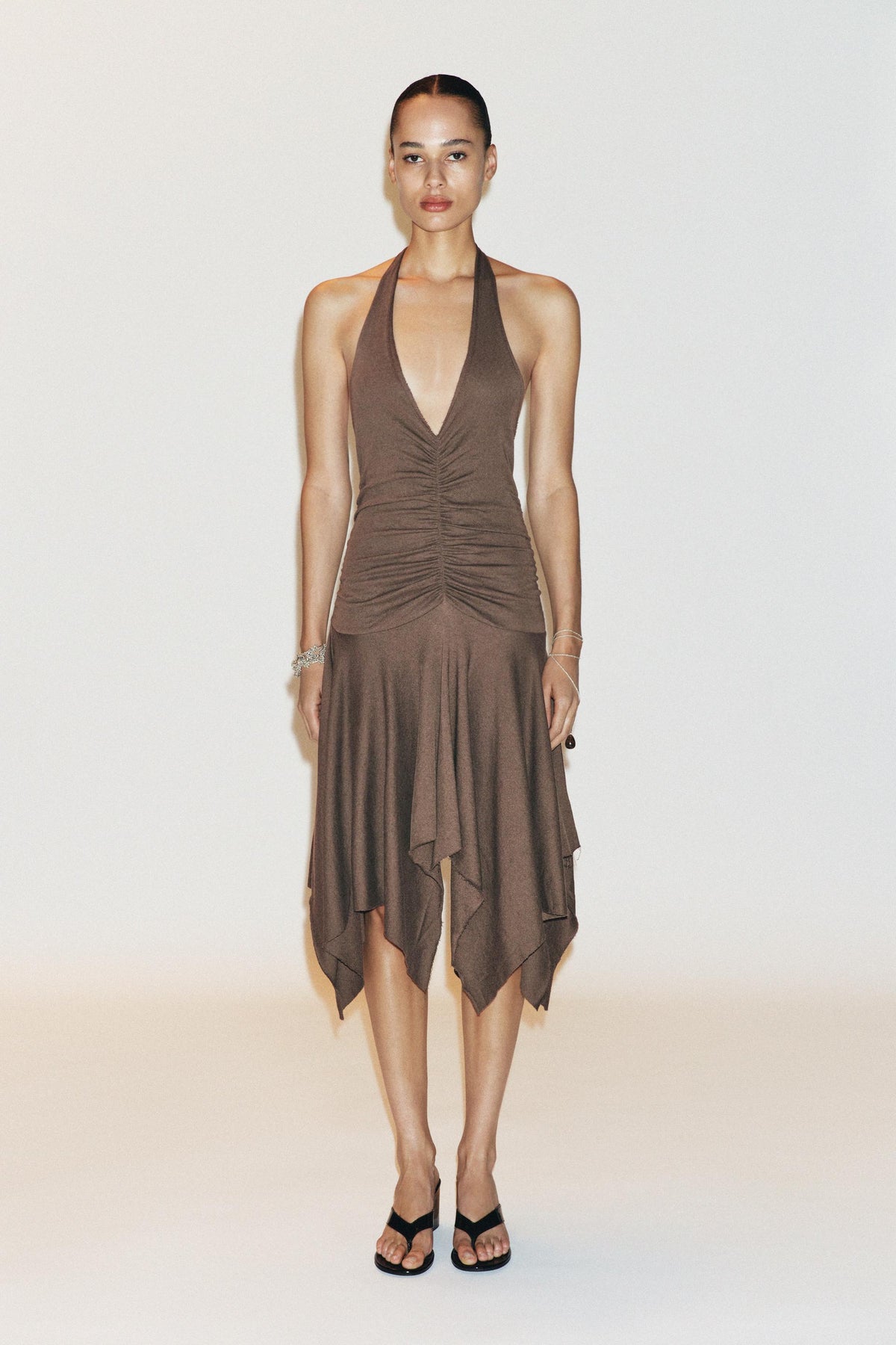 Asymmetric Halter Fashion Dress