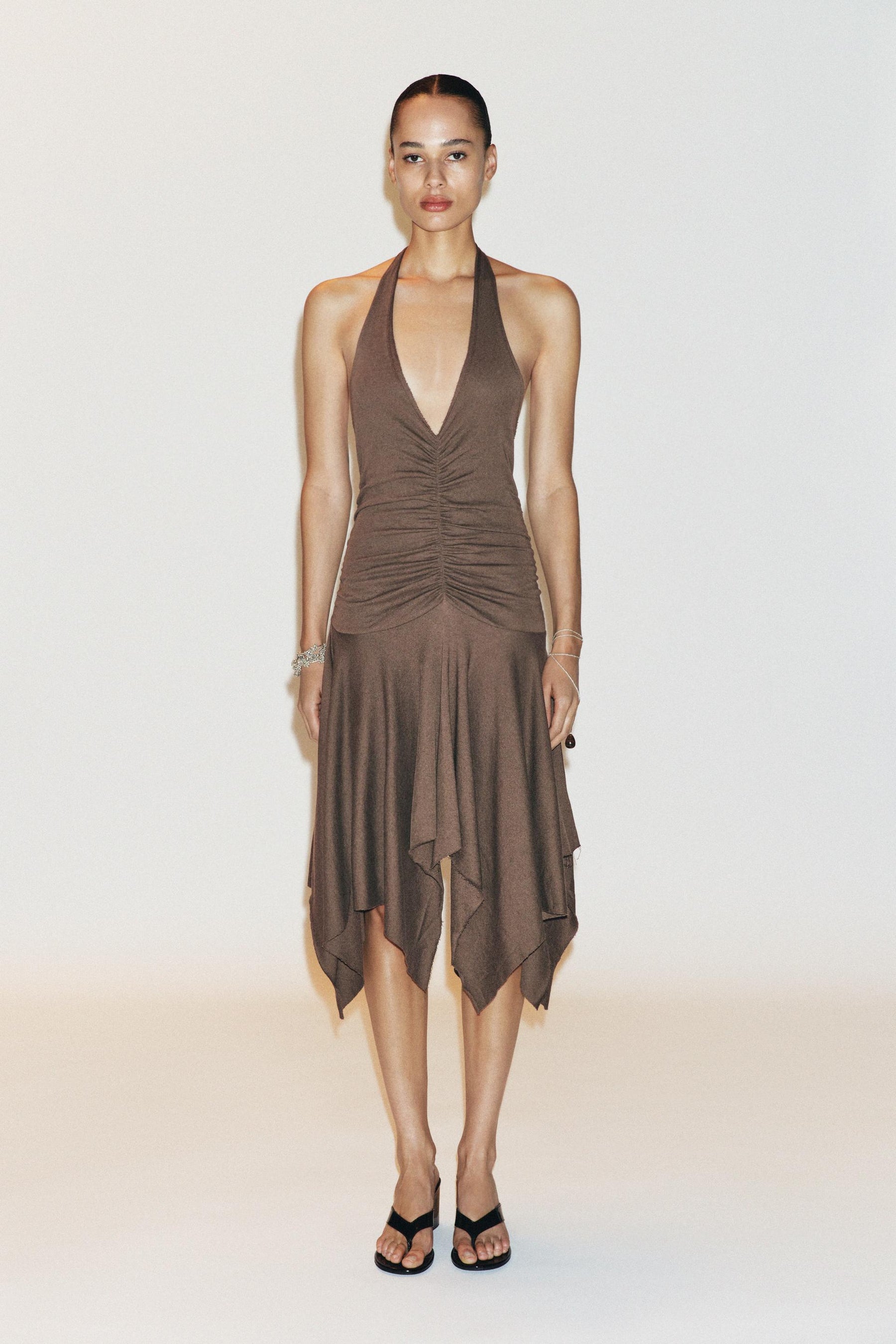 Asymmetric Halter Fashion Dress