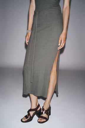 BELTED BOW DRESS