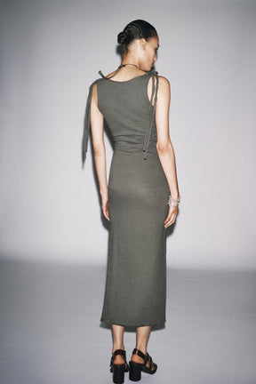 BELTED BOW DRESS