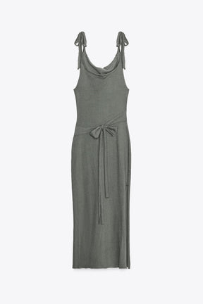 BELTED BOW DRESS