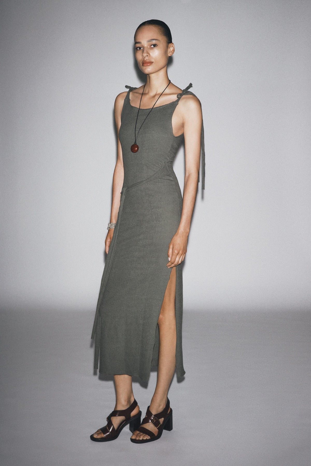 BELTED BOW DRESS