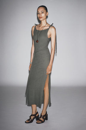 BELTED BOW DRESS
