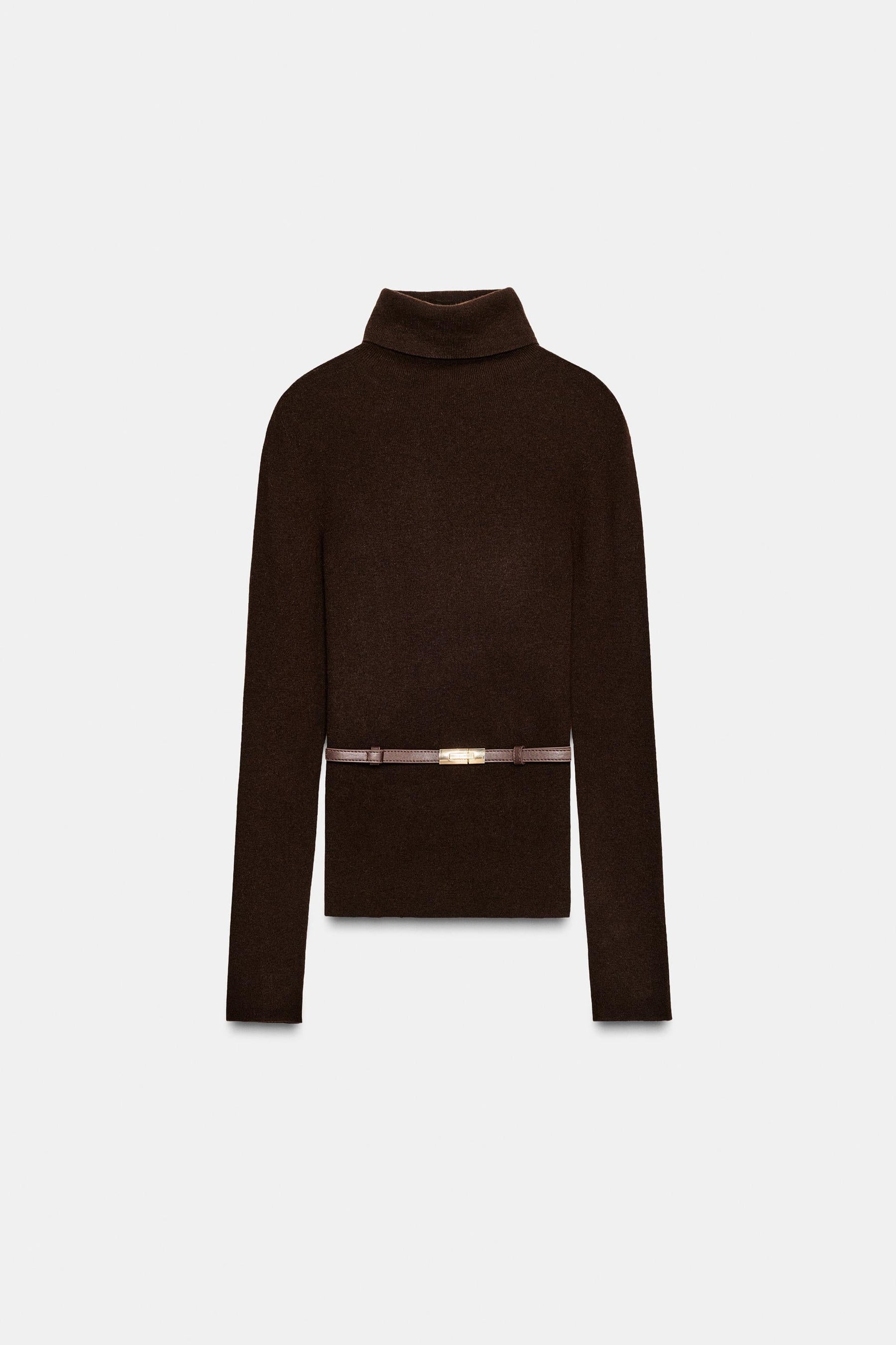 Wollpullover mit hohem Kragen