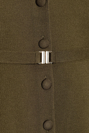 Wollstrickjacke mit Gürtel