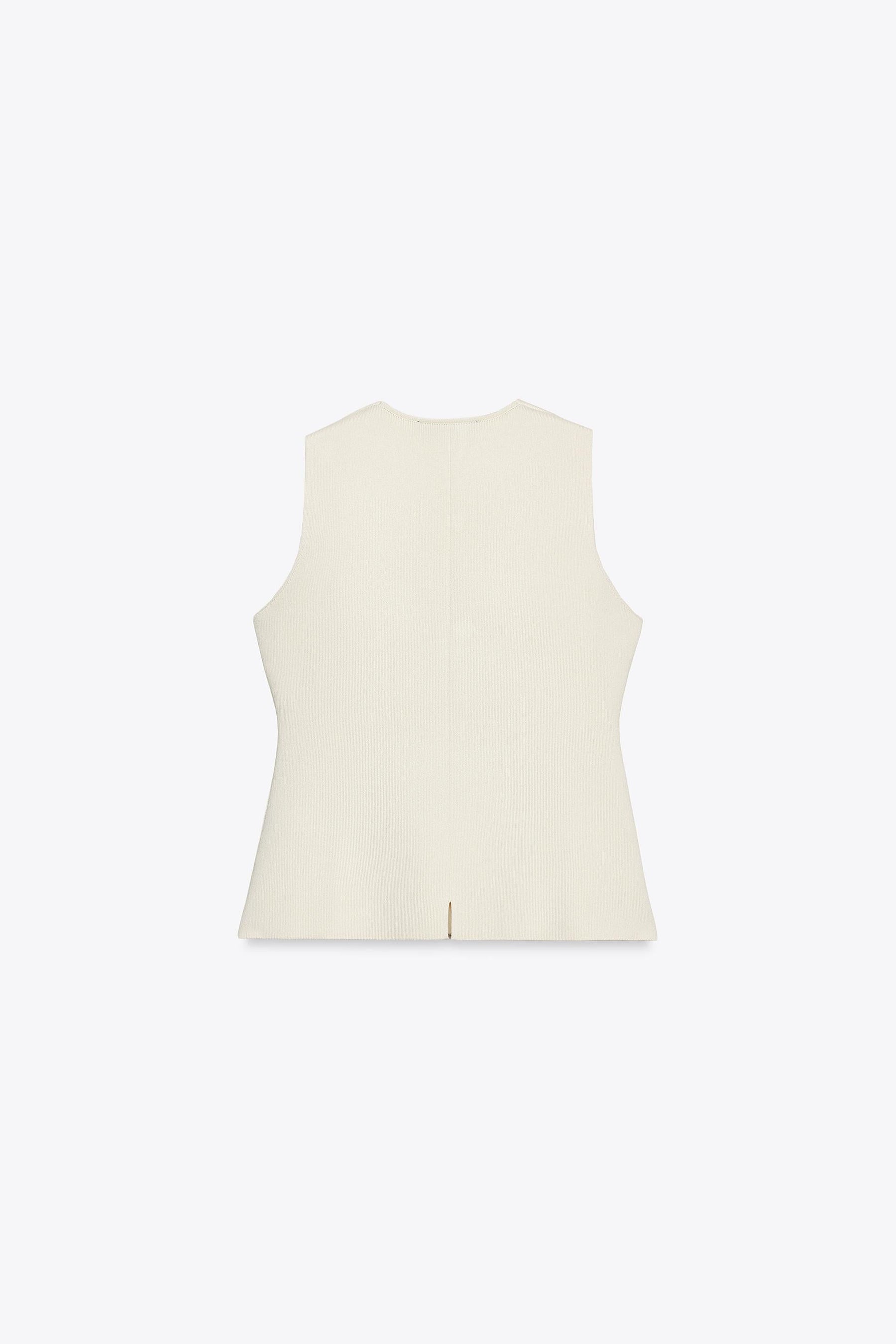BUTTONED KNIT WAISTCOAT WITH COVERED BUTTONS - Image 5