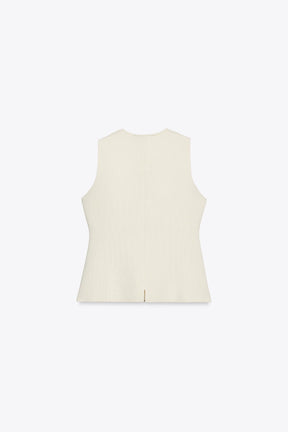 BUTTONED KNIT WAISTCOAT WITH COVERED BUTTONS - Image 5