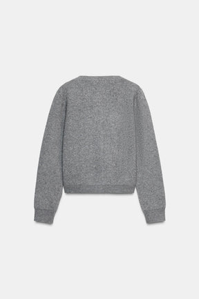 Perlenbesetzte Strickjacke