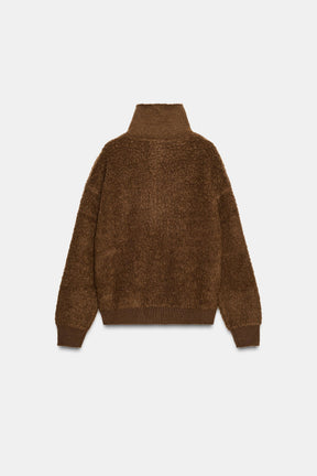 100% BOUCLÉ WOOL BOMBER JACKET - Image 2