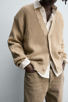RIBBED TEXTURED CARDIGAN - Image 5