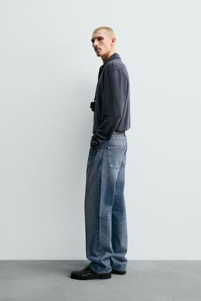 Polohemd mit gebürsteter Textur