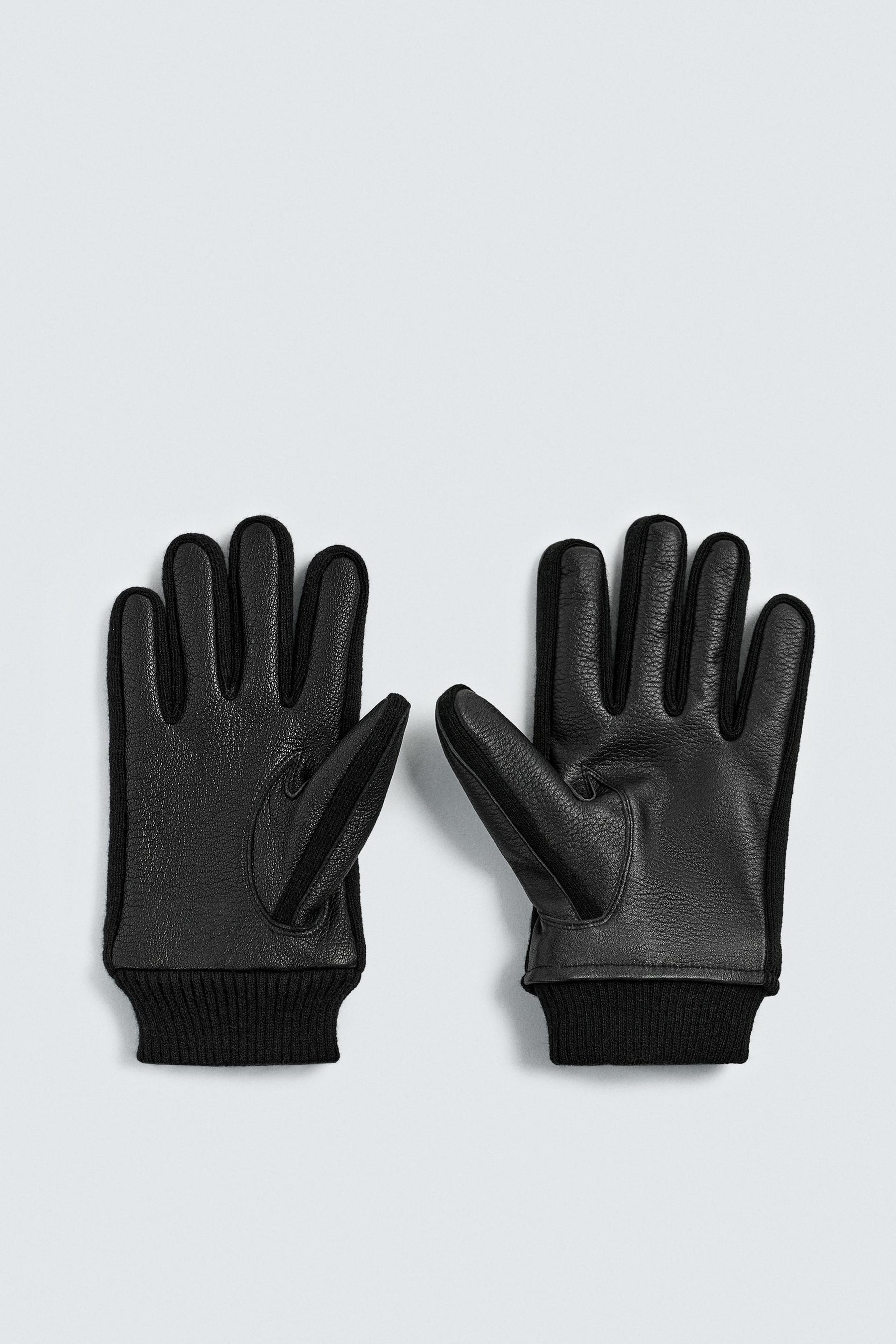 CONTRAST LEATHER GLOVES - Image 2