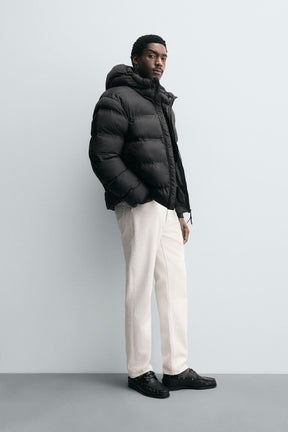 WATER-REPELLENT HOODIE PUFFER JACKET - Image 4