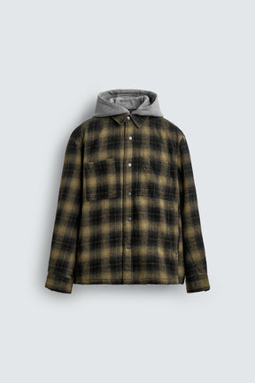 HOODED CHECK OVERSHIRT - Image 8