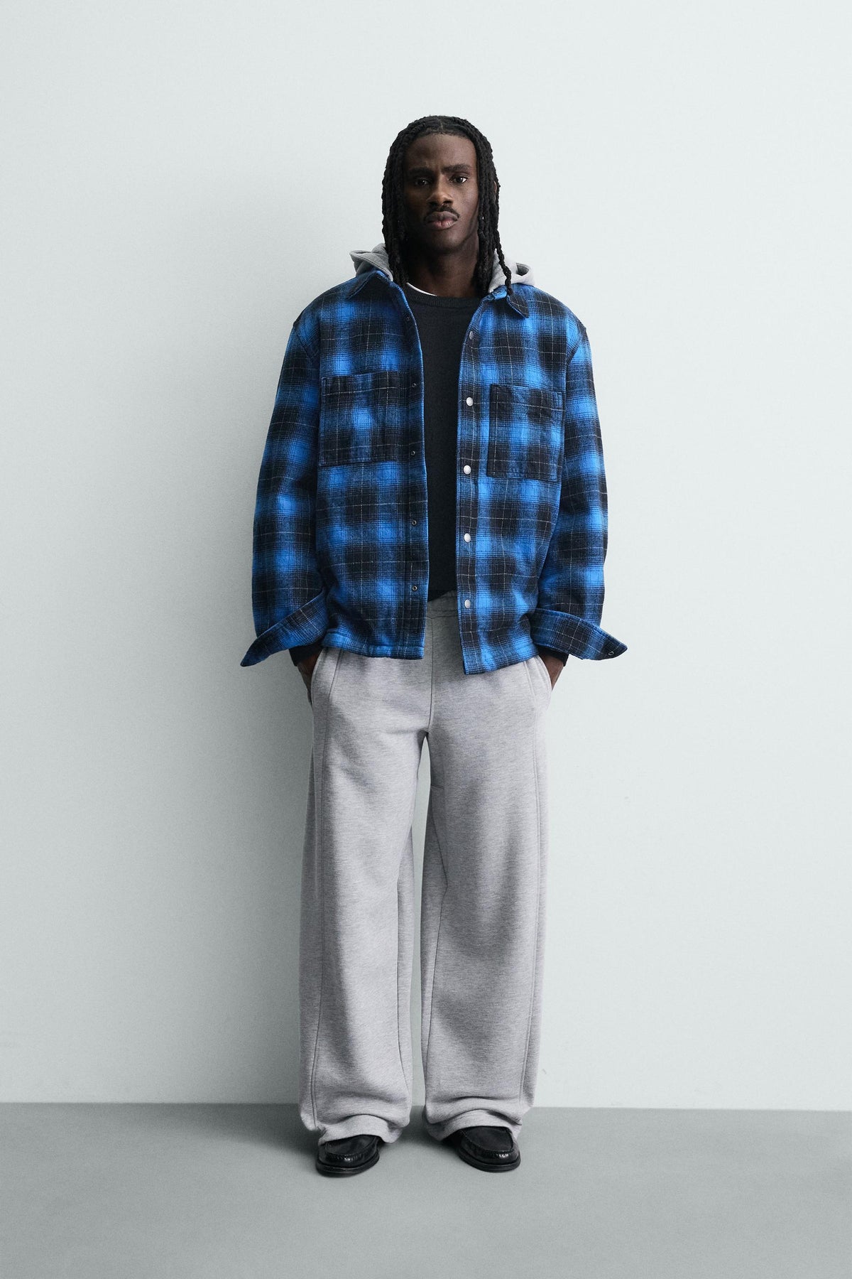 Kapuzenhemd mit Karomuster