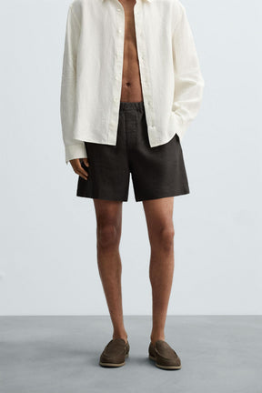 100% LINEN BERMUDA SHORTS - Image 2