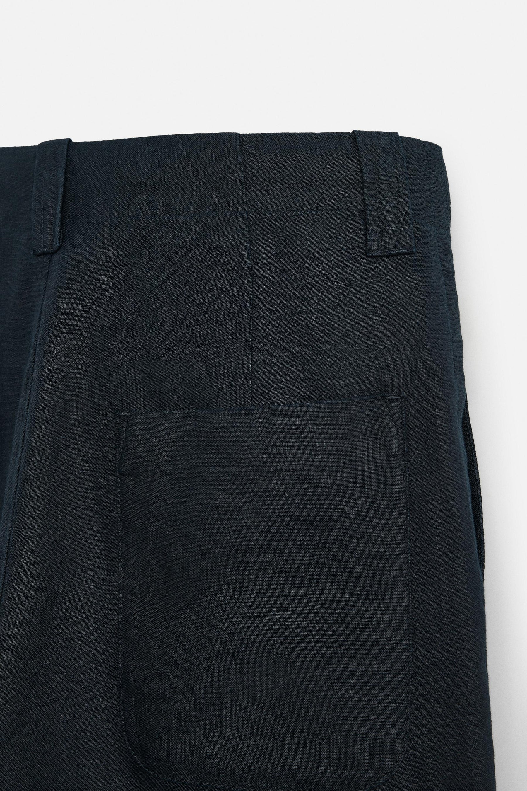 100% LINEN STRAIGHT-LEG TROUSERS - Image 10