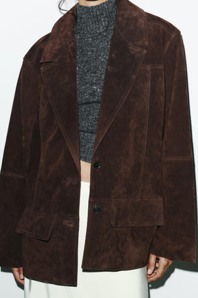 Übergroße Wildlederjacke